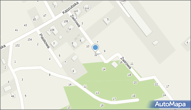 Zbychowo, Żwirowa, 12, mapa Zbychowo