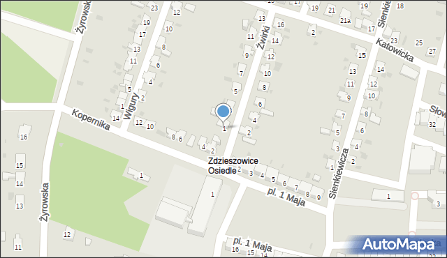 Zdzieszowice, Żwirki Franciszka, kpt. pil., 1, mapa Zdzieszowice