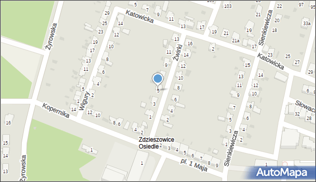 Zdzieszowice, Żwirki Franciszka, kpt. pil., 5, mapa Zdzieszowice