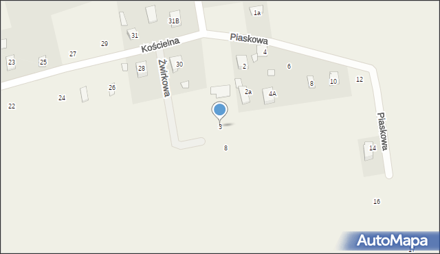 Żelechów, Żwirkowa, 3, mapa Żelechów