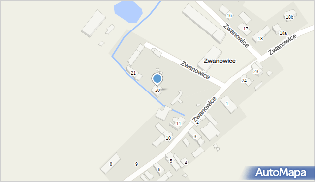 Zwanowice, Zwanowice, 20, mapa Zwanowice