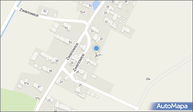 Zwanowice, Zwanowice, 28, mapa Zwanowice