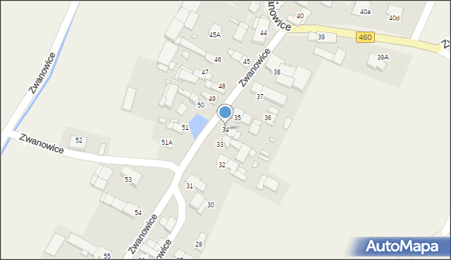 Zwanowice, Zwanowice, 34, mapa Zwanowice