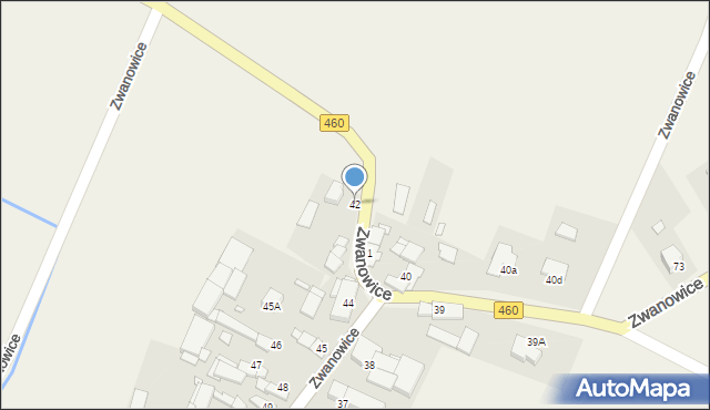 Zwanowice, Zwanowice, 42, mapa Zwanowice