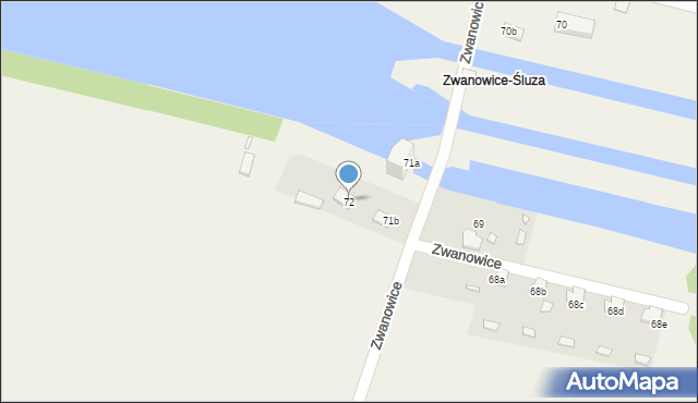 Zwanowice, Zwanowice, 72, mapa Zwanowice