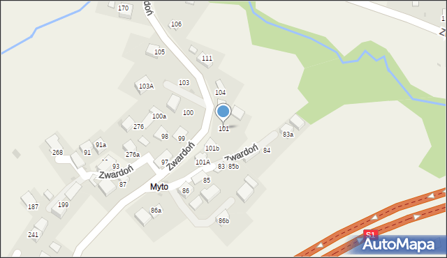 Zwardoń, Zwardoń, 101, mapa Zwardoń