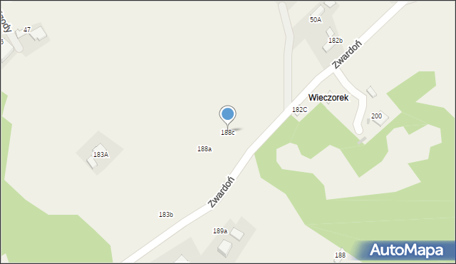 Zwardoń, Zwardoń, 188c, mapa Zwardoń