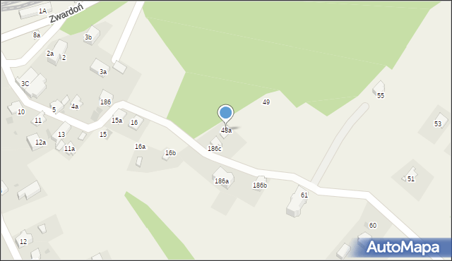 Zwardoń, Zwardoń, 48a, mapa Zwardoń