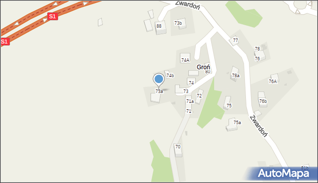 Zwardoń, Zwardoń, 73a, mapa Zwardoń