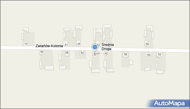 Zwiartów-Kolonia, Zwiartów-Kolonia, 62, mapa Zwiartów-Kolonia