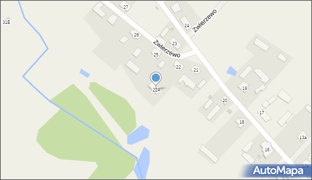 Zwierzewo, Zwierzewo, 22A, mapa Zwierzewo