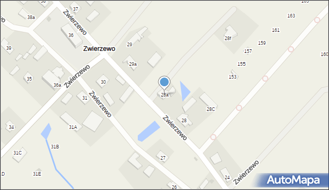 Zwierzewo, Zwierzewo, 28a, mapa Zwierzewo