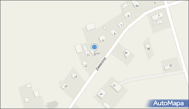 Zwierzno, Zwierzno, 10, mapa Zwierzno