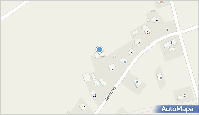 Zwierzno, Zwierzno, 9a, mapa Zwierzno