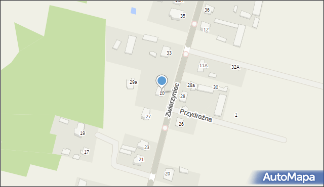 Zwierzyniec, Zwierzyniec, 10, mapa Zwierzyniec
