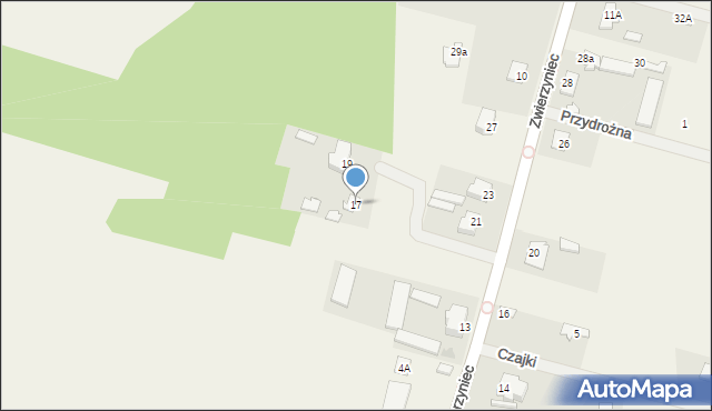 Zwierzyniec, Zwierzyniec, 17, mapa Zwierzyniec