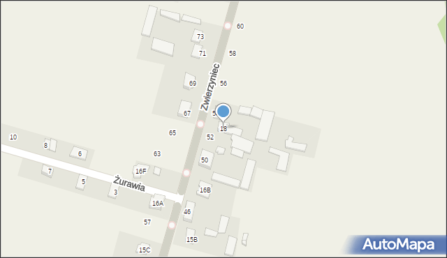 Zwierzyniec, Zwierzyniec, 18, mapa Zwierzyniec