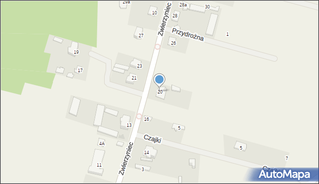 Zwierzyniec, Zwierzyniec, 20, mapa Zwierzyniec