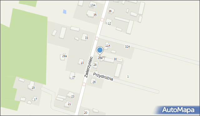 Zwierzyniec, Zwierzyniec, 28a, mapa Zwierzyniec