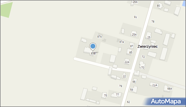Zwierzyniec, Zwierzyniec, 83B, mapa Zwierzyniec