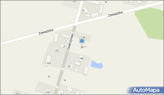 Zwierzyniec, Zwierzyniec, 84, mapa Zwierzyniec