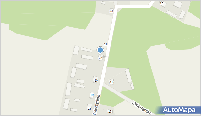 Zwierzyniec, Zwierzyniec, 22, mapa Zwierzyniec