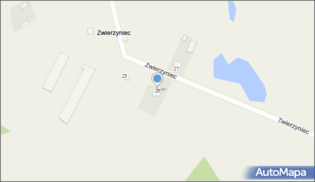 Zwierzyniec, Zwierzyniec, 26, mapa Zwierzyniec