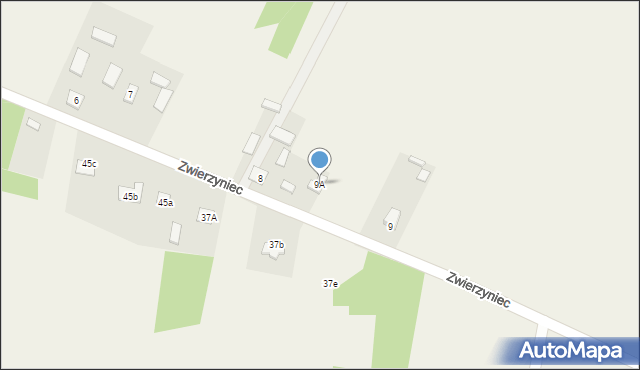 Zwierzyniec, Zwierzyniec, 9A, mapa Zwierzyniec