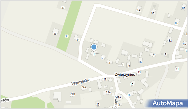 Zwierzyniec, Zwierzyniec, 1, mapa Zwierzyniec