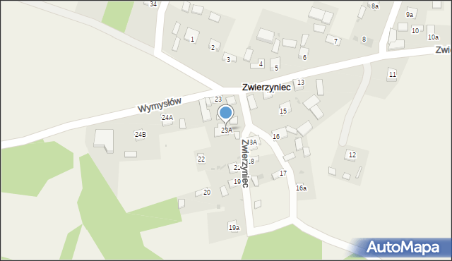 Zwierzyniec, Zwierzyniec, 23A, mapa Zwierzyniec