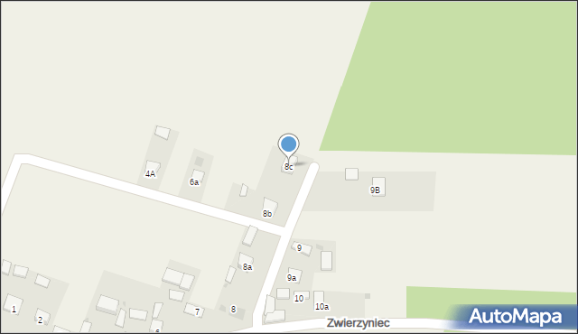 Zwierzyniec, Zwierzyniec, 8c, mapa Zwierzyniec