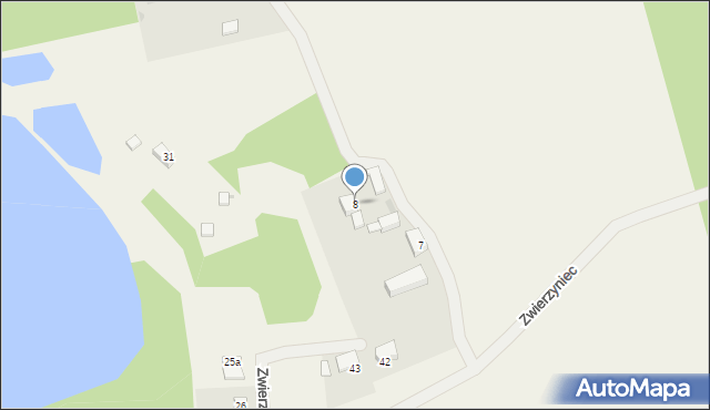 Zwierzyniec, Zwierzyniec, 8, mapa Zwierzyniec