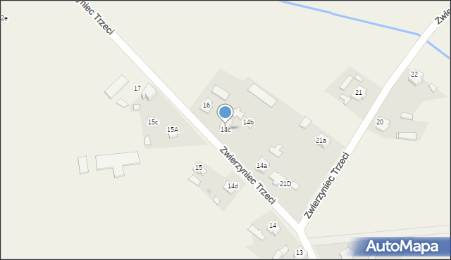 Zwierzyniec Trzeci, Zwierzyniec Trzeci, 14c, mapa Zwierzyniec Trzeci
