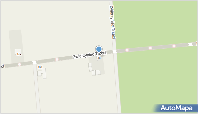 Zwierzyniec Trzeci, Zwierzyniec Trzeci, 38, mapa Zwierzyniec Trzeci