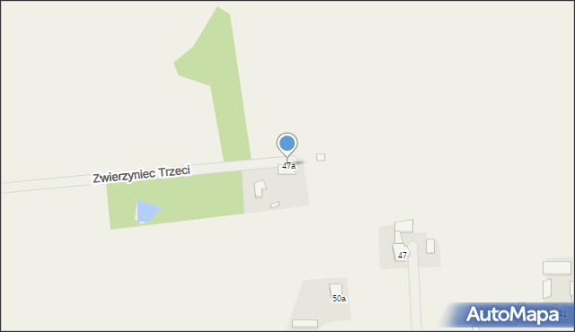 Zwierzyniec Trzeci, Zwierzyniec Trzeci, 47a, mapa Zwierzyniec Trzeci