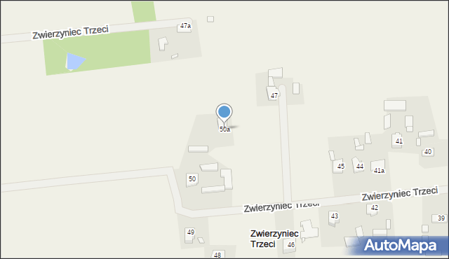 Zwierzyniec Trzeci, Zwierzyniec Trzeci, 50a, mapa Zwierzyniec Trzeci