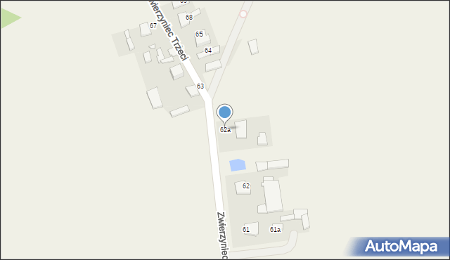 Zwierzyniec Trzeci, Zwierzyniec Trzeci, 62a, mapa Zwierzyniec Trzeci