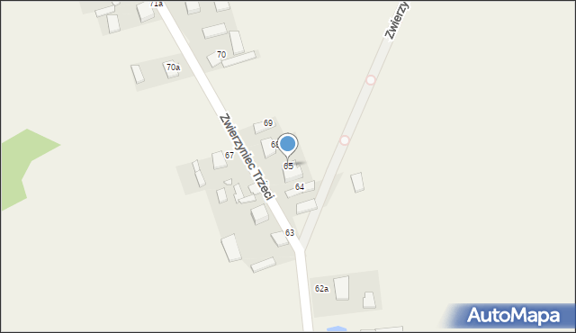 Zwierzyniec Trzeci, Zwierzyniec Trzeci, 65, mapa Zwierzyniec Trzeci