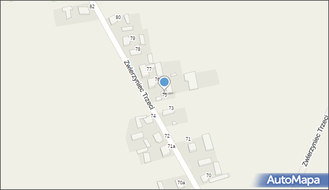 Zwierzyniec Trzeci, Zwierzyniec Trzeci, 75, mapa Zwierzyniec Trzeci