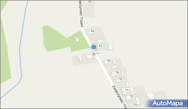 Zwierzyniec Trzeci, Zwierzyniec Trzeci, 82, mapa Zwierzyniec Trzeci