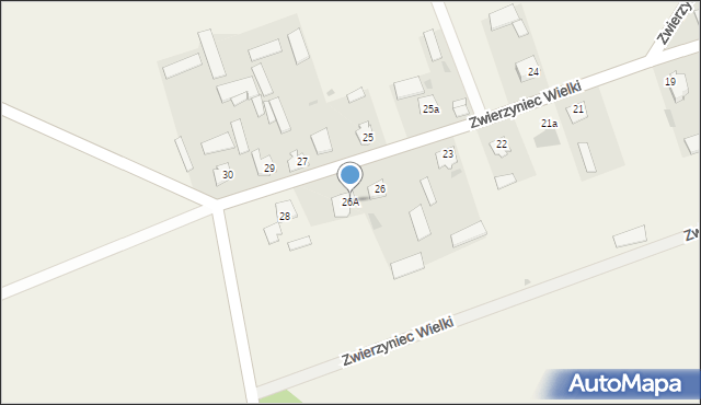 Zwierzyniec Wielki, Zwierzyniec Wielki, 26A, mapa Zwierzyniec Wielki