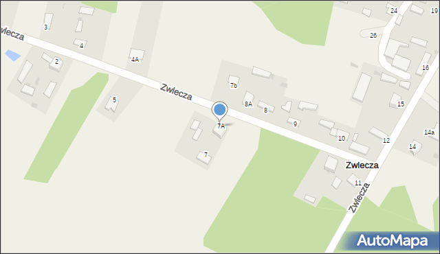 Zwlecza, Zwlecza, 7A, mapa Zwlecza