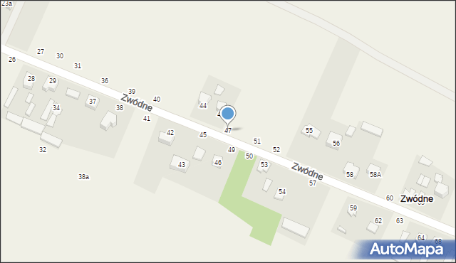 Zwódne, Zwódne, 47, mapa Zwódne