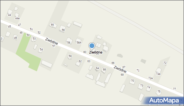 Zwódne, Zwódne, 61, mapa Zwódne