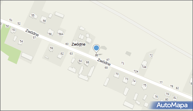 Zwódne, Zwódne, 66, mapa Zwódne