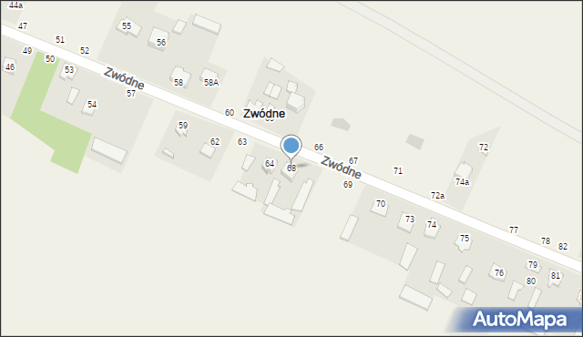 Zwódne, Zwódne, 68, mapa Zwódne