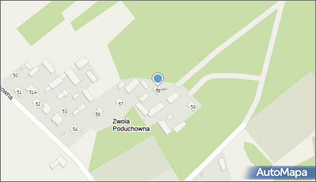 Zwola Poduchowna, Zwola Poduchowna, 58, mapa Zwola Poduchowna