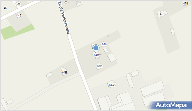 Zwola Poduchowna, Zwola Poduchowna, 64C, mapa Zwola Poduchowna