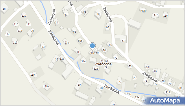 Zwrócona, Zwrócona, 69a, mapa Zwrócona