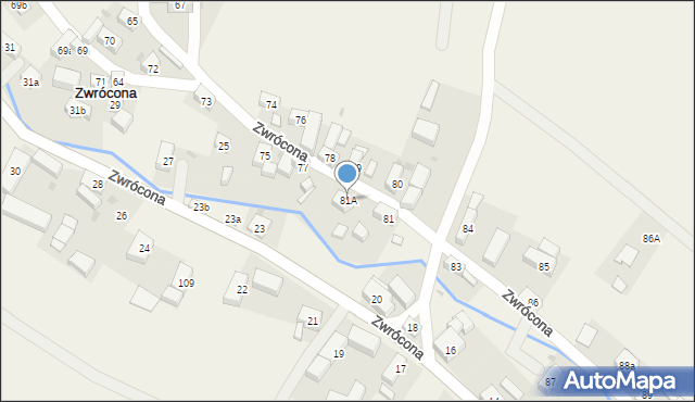 Zwrócona, Zwrócona, 81A, mapa Zwrócona